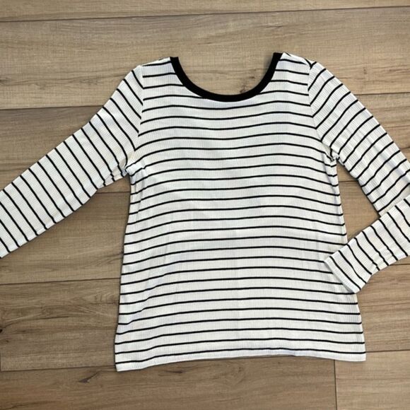 BB Dakota Stripe Sweater open back medium M soft stretchy women’s Nordstrom - Picture 2 of 5